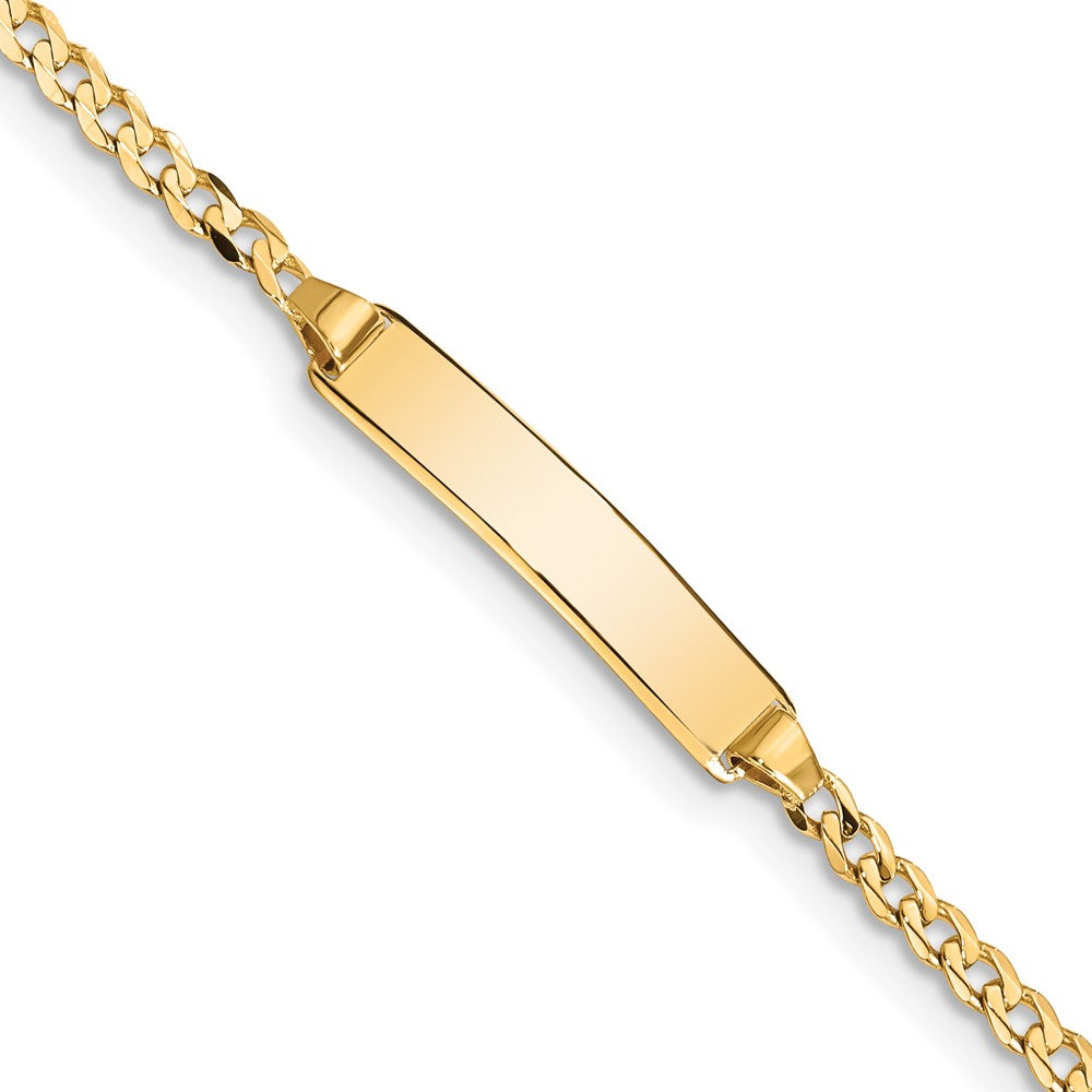 14k Yellow Gold Curb Link I.D. Bracelet - 7 Inch, Item B11277-07 by The Black Bow Jewelry Co.