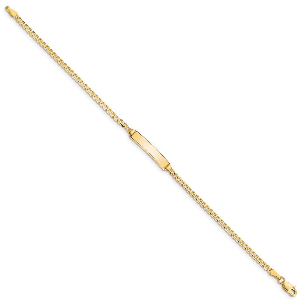 Alternate view of the 14k Yellow Gold Curb Link I.D. Bracelet - 7 Inch by The Black Bow Jewelry Co.