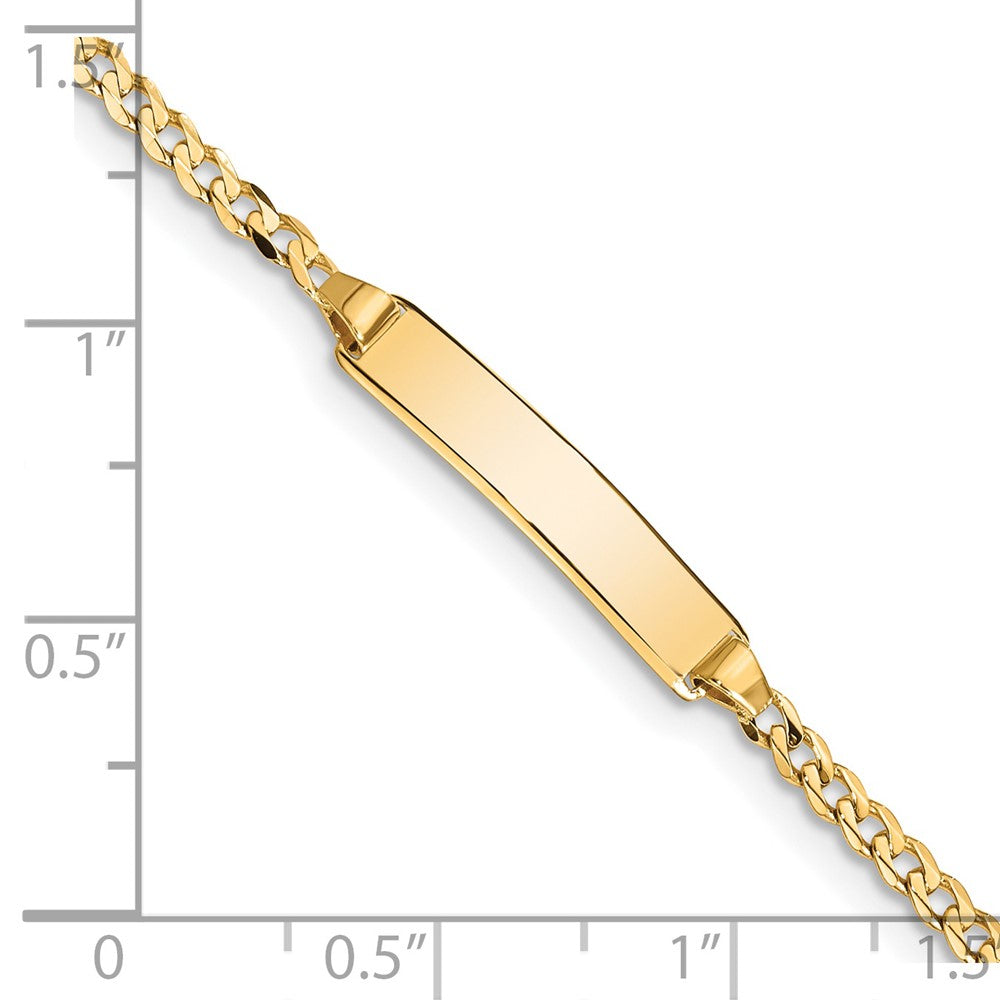 Alternate view of the 14k Yellow Gold Curb Link I.D. Bracelet - 7 Inch by The Black Bow Jewelry Co.