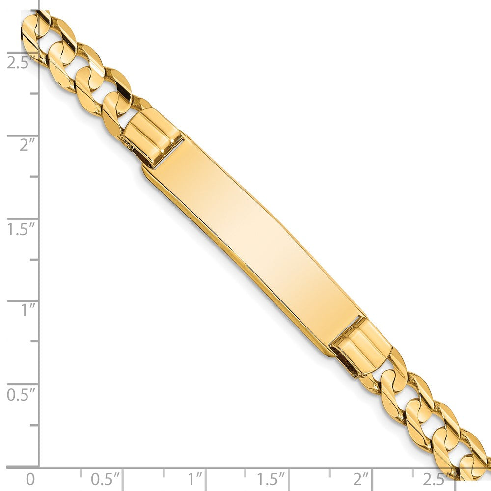 Alternate view of the Men&#39;s 14k Yellow Gold Solid Curb I.D. Bracelet, 8 Inch by The Black Bow Jewelry Co.