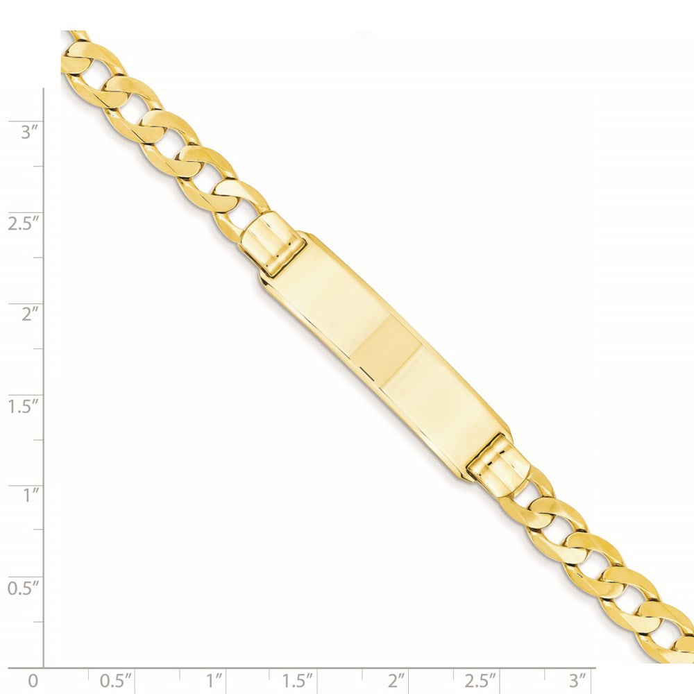 Alternate view of the Men&#39;s 14k Yellow Gold Solid Curb I.D. Bracelet, 8 Inch by The Black Bow Jewelry Co.