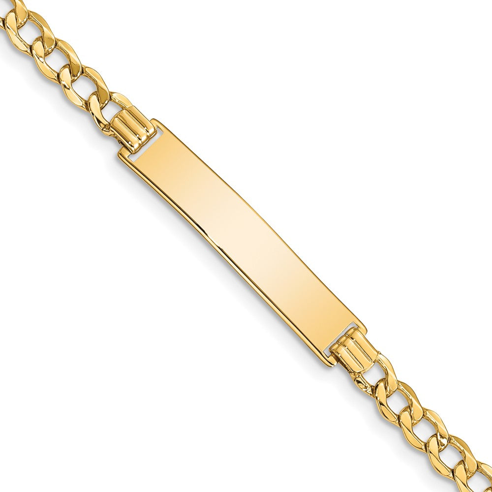 14k Yellow Gold 4.75mm Hollow Curb Link I.D. Bracelet - 7 Inch, Item B11280-07 by The Black Bow Jewelry Co.
