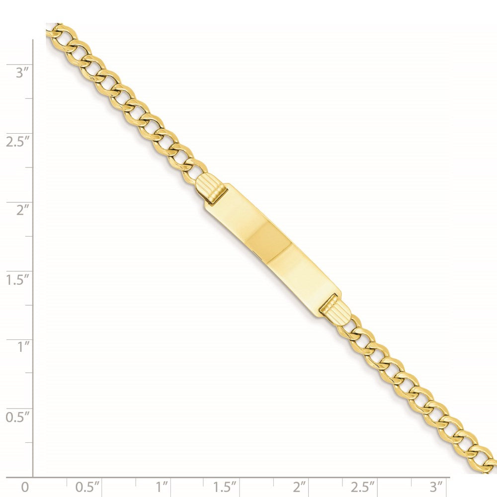 Alternate view of the 14k Yellow Gold 4.75mm Hollow Curb Link I.D. Bracelet - 7 Inch by The Black Bow Jewelry Co.