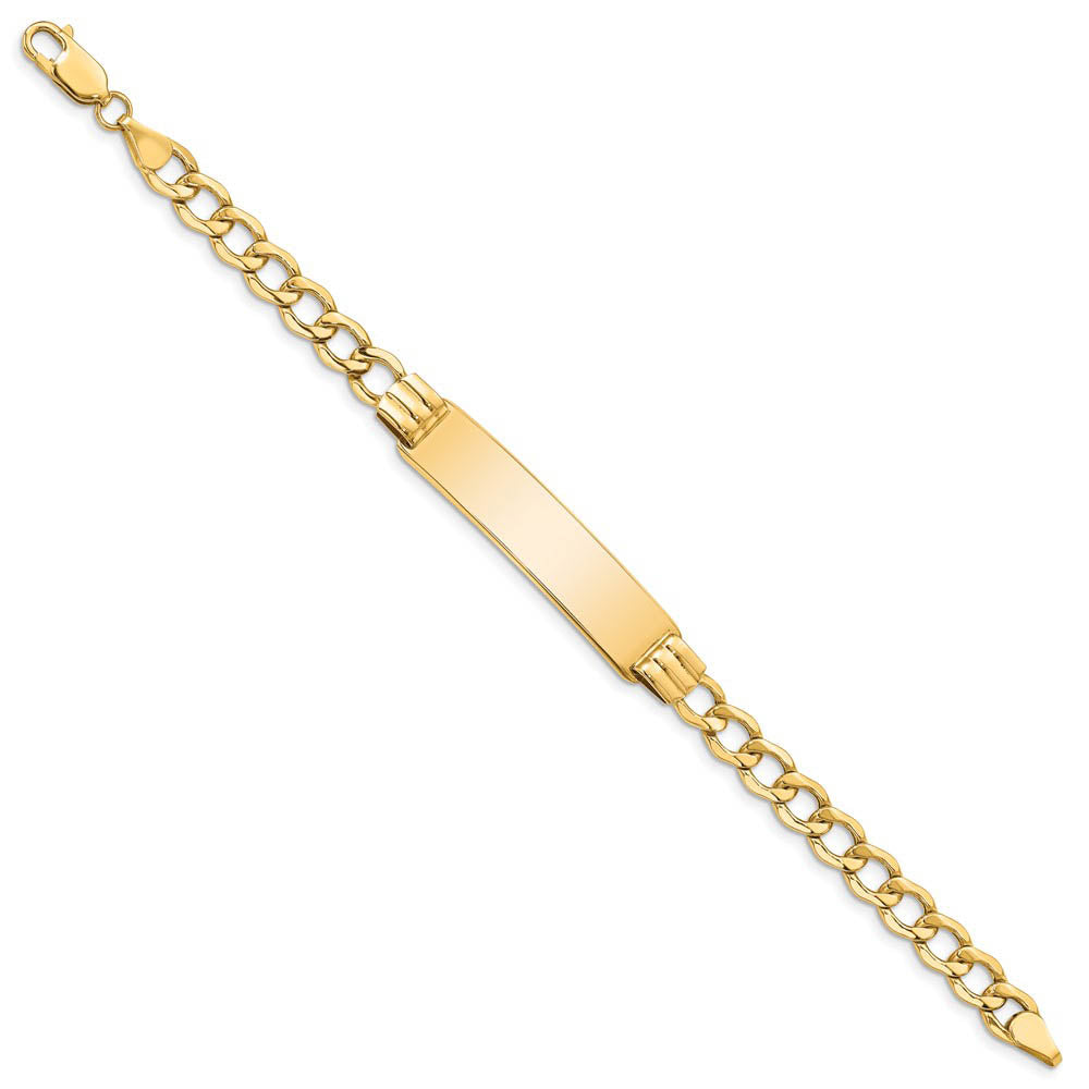 Alternate view of the 14k Yellow Gold 5.9mm Hollow Curb Link I.D. Bracelet - 8 Inch by The Black Bow Jewelry Co.