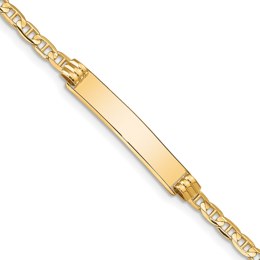 14k Yellow Gold Anchor Link I.D. Bracelet with Lobster Clasp - 7 Inch, Item B11298 by The Black Bow Jewelry Co.