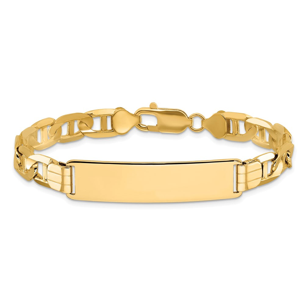 Alternate view of the Mens 14k Yellow Gold Anchor Link &amp; Lobster Clasp I.D. Bracelet, 8 Inch by The Black Bow Jewelry Co.