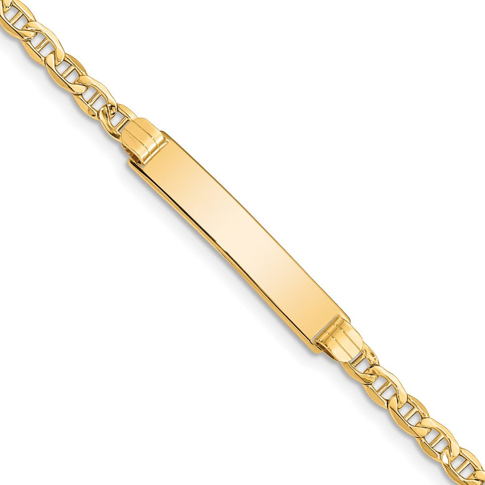 14k Yellow Gold I.D. Bracelet with Lobster Clasp - 7 Inch, Item B11302 by The Black Bow Jewelry Co.