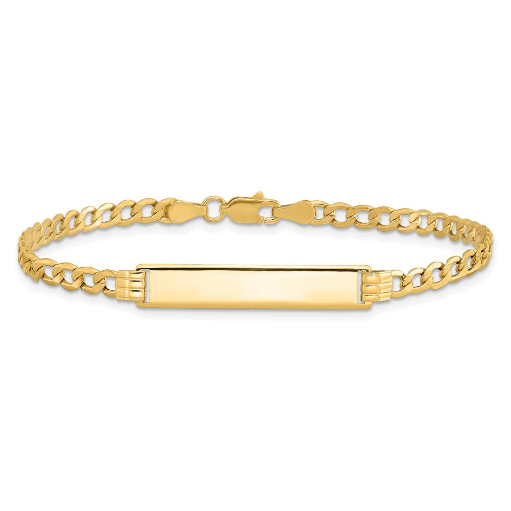 Alternate view of the 14k Yellow Gold 7/8 Inch Plate I.D. Bracelet with Lobster Clasp, 7 In. by The Black Bow Jewelry Co.