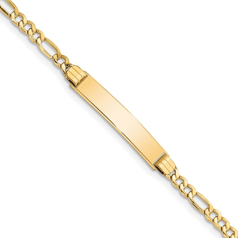 14k Yellow Gold Polished I.D. Bracelet - 7 Inch, Item B11304 by The Black Bow Jewelry Co.