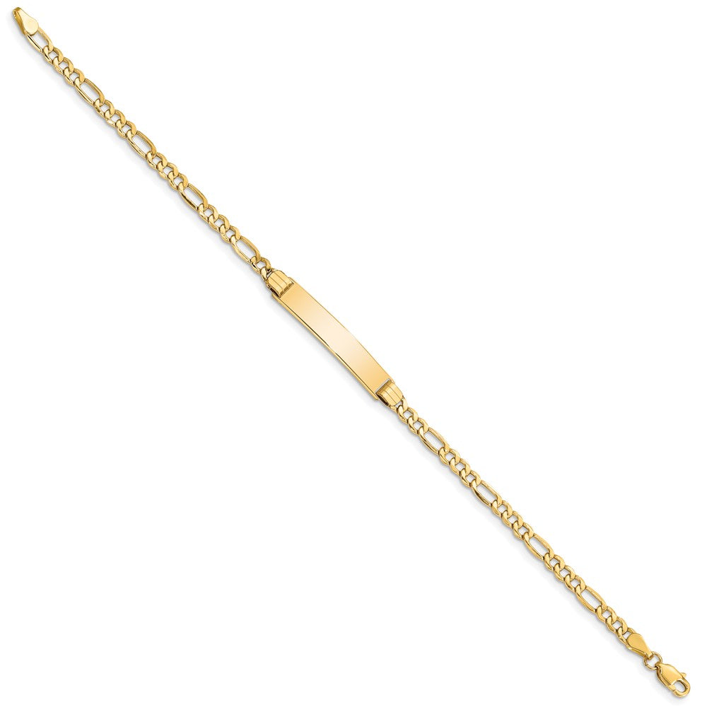 Alternate view of the 14k Yellow Gold Polished I.D. Bracelet - 7 Inch by The Black Bow Jewelry Co.