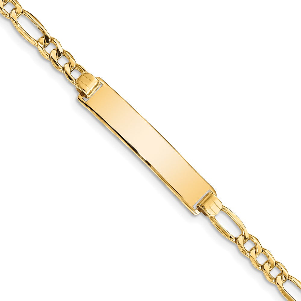 14k Yellow Gold I.D. Bracelet with Lobster Clasp, 7 Inch, Item B11305 by The Black Bow Jewelry Co.