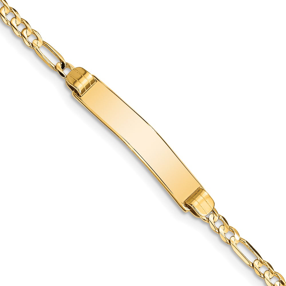 14k Yellow Gold Figaro I.D. Bracelet with Lobster Clasp, 7 Inch, Item B11307 by The Black Bow Jewelry Co.