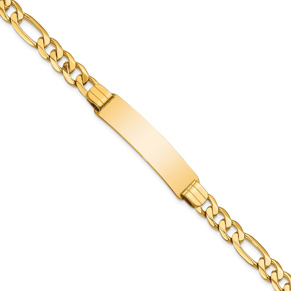 Men&#39;s 14k Yellow Gold Figaro I.D. Bracelet - 8 Inch, Item B11308 by The Black Bow Jewelry Co.