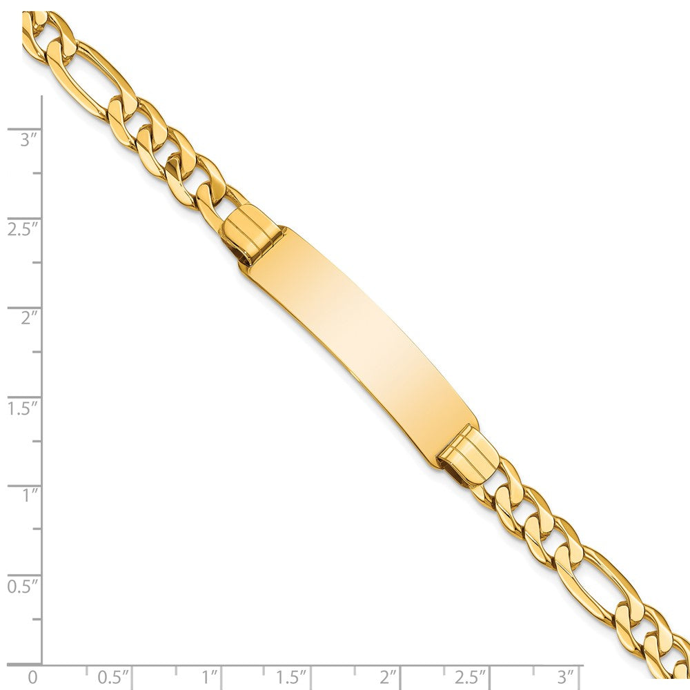 Alternate view of the Men&#39;s 14k Yellow Gold Figaro I.D. Bracelet - 8 Inch by The Black Bow Jewelry Co.
