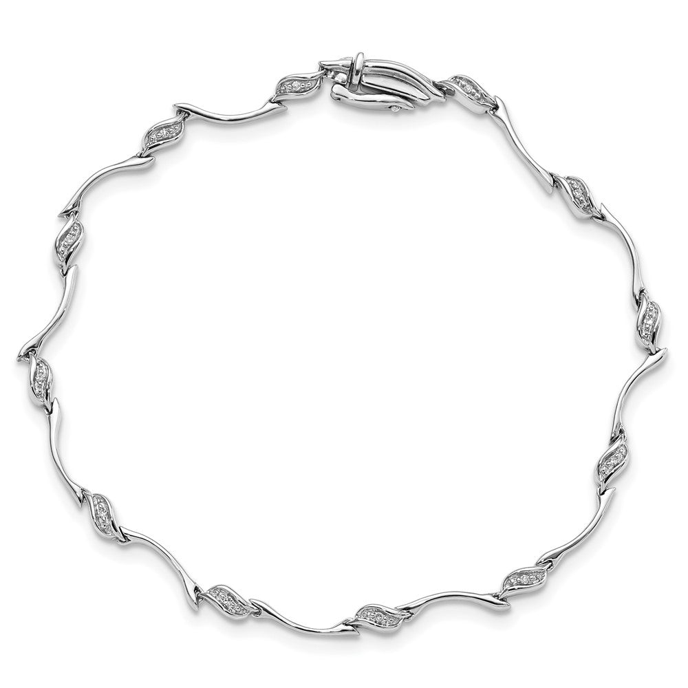 Alternate view of the Swirl Diamond Tennis Bracelet in Sterling Silver -7 Inch by The Black Bow Jewelry Co.