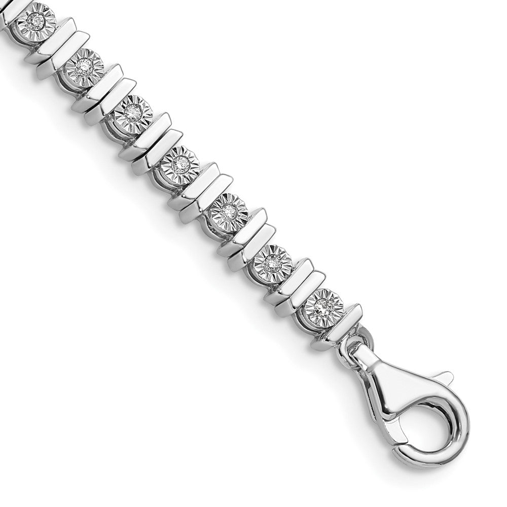 Classic Illusion Diamond Tennis Bracelet in Sterling Silver - 7 Inch, Item B11321 by The Black Bow Jewelry Co.