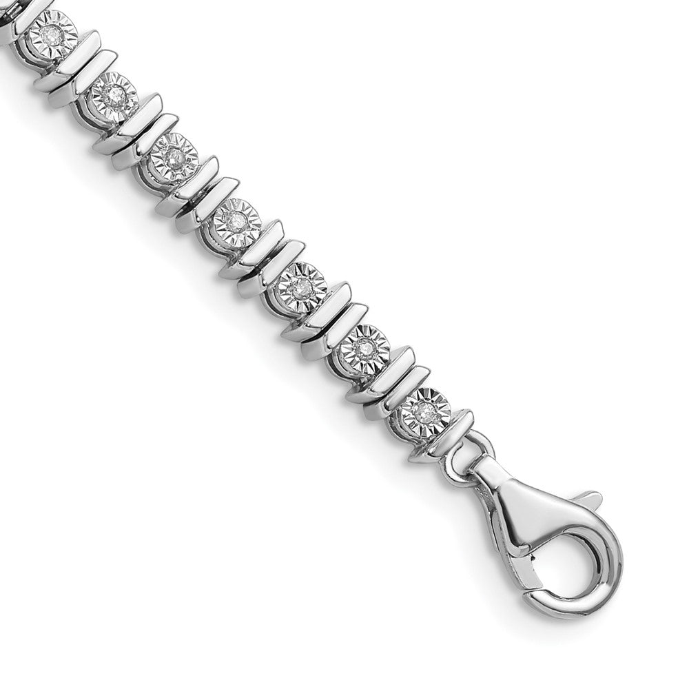 .50 Cttw Classic Illusion Diamond Tennis Bracelet in Silver - 7 Inch, Item B11323 by The Black Bow Jewelry Co.