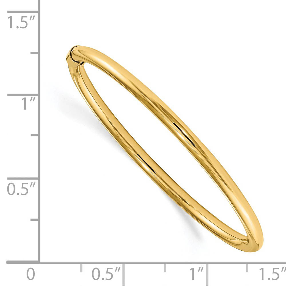 Alternate view of the Children's 14k Yellow Gold 2.5mm Polished Slip-on Bangle by The Black Bow Jewelry Co.