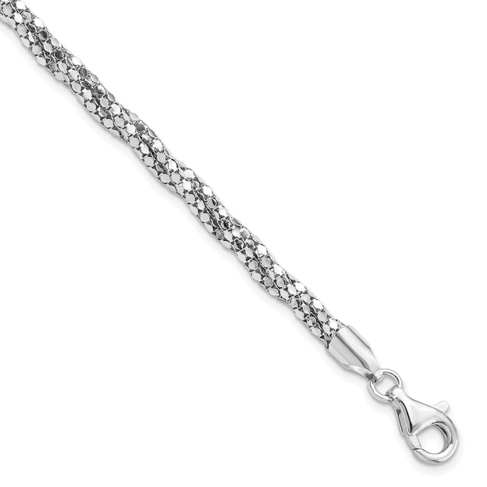 Sterling Silver 5mm Twisted Mesh Chain Bracelet, 7.5 Inch, Item B11453 by The Black Bow Jewelry Co.