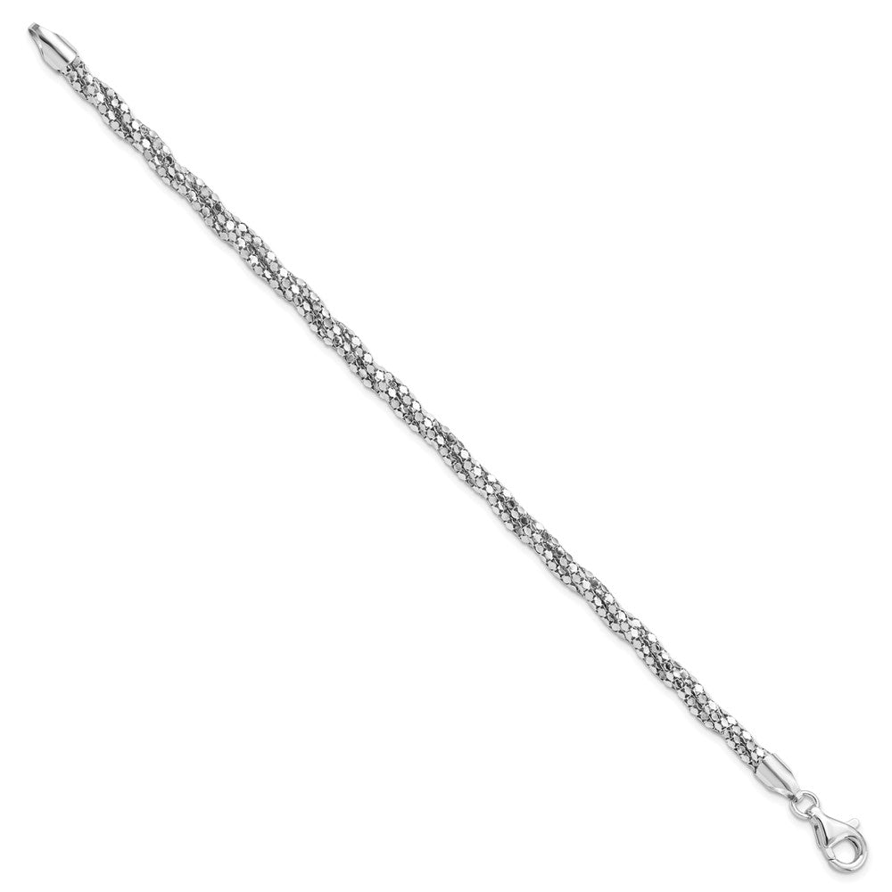 Alternate view of the Sterling Silver 5mm Twisted Mesh Chain Bracelet, 7.5 Inch by The Black Bow Jewelry Co.