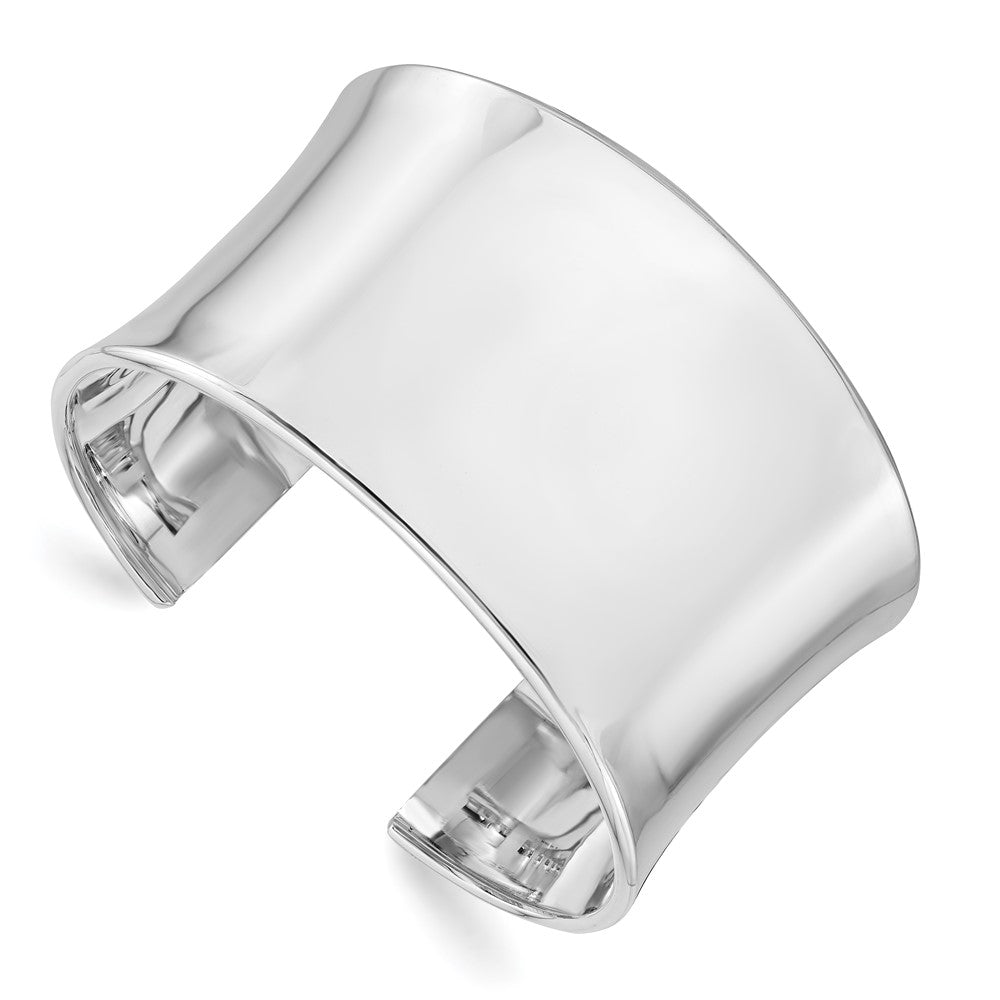 Sterling Silver 40mm Polished Concave Cuff Bracelet - The Black Bow ...