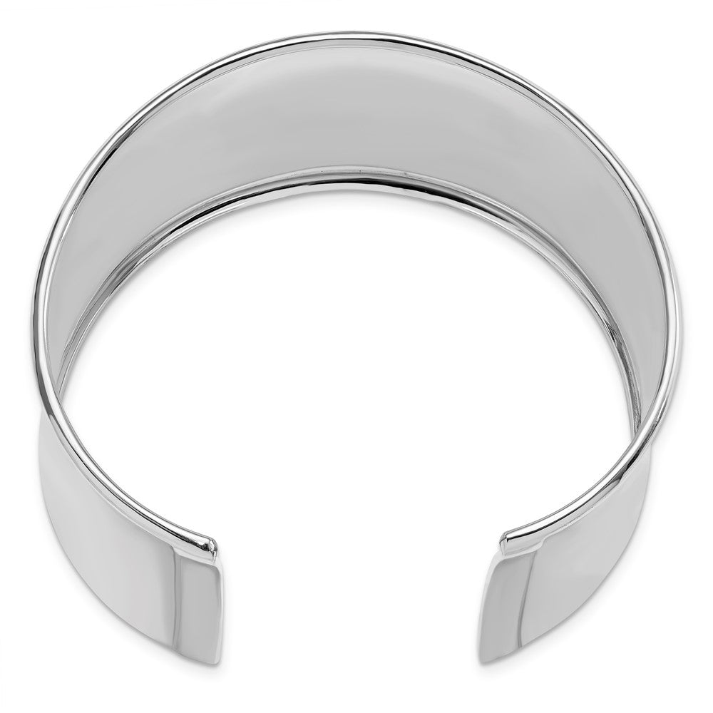 Alternate view of the Sterling Silver 40mm Polished Concave Cuff Bracelet by The Black Bow Jewelry Co.