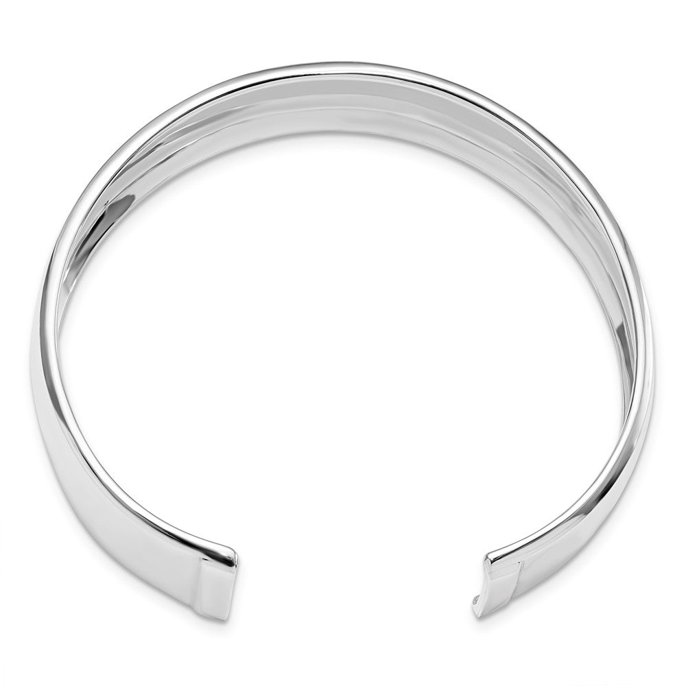 Alternate view of the Sterling Silver 18mm Polished Domed Cuff Bracelet by The Black Bow Jewelry Co.