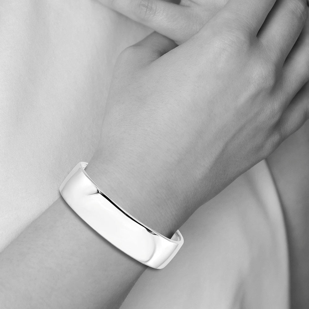 Alternate view of the Sterling Silver 18mm Polished Domed Cuff Bracelet by The Black Bow Jewelry Co.
