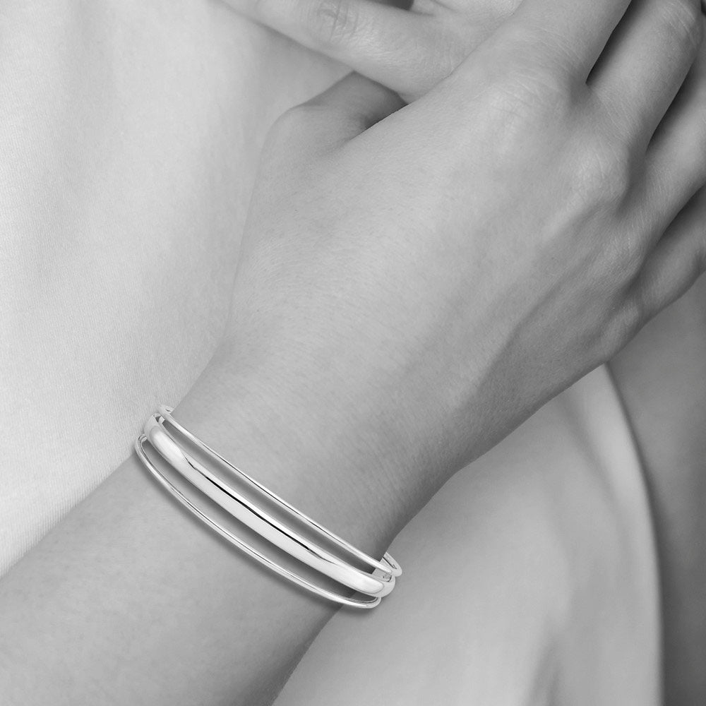 Alternate view of the Sterling Silver 14mm Split Cuff Bracelet by The Black Bow Jewelry Co.