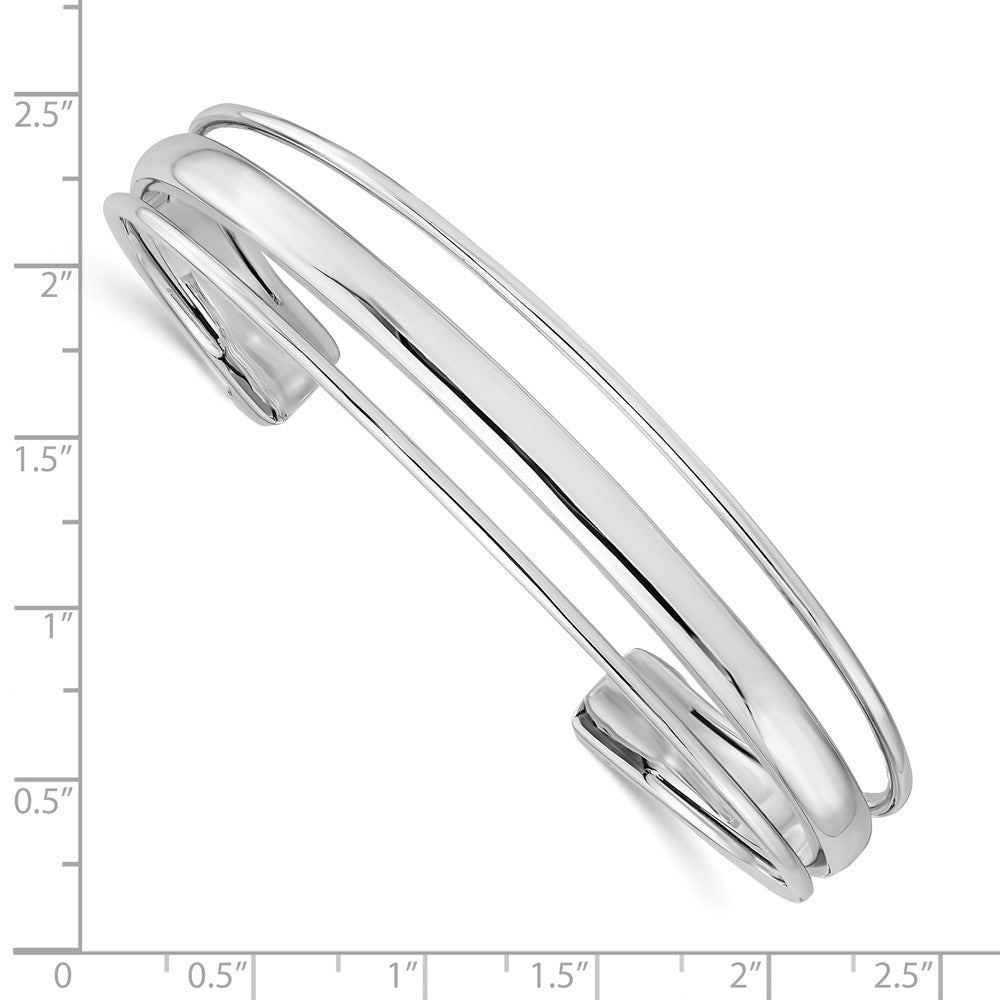 Alternate view of the Sterling Silver 14mm Split Cuff Bracelet by The Black Bow Jewelry Co.