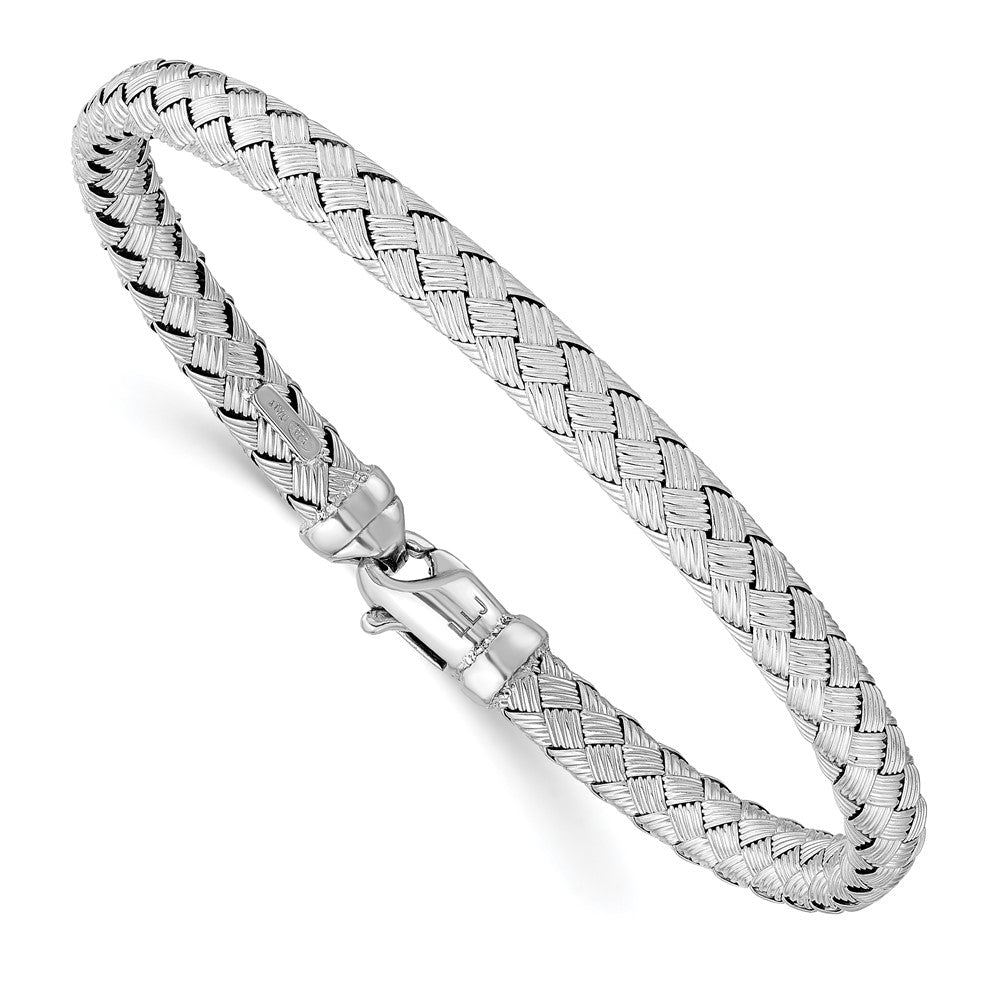 Sterling Silver 6mm Basketweave Bracelet, 7.5 Inch, Item B11531 by The Black Bow Jewelry Co.