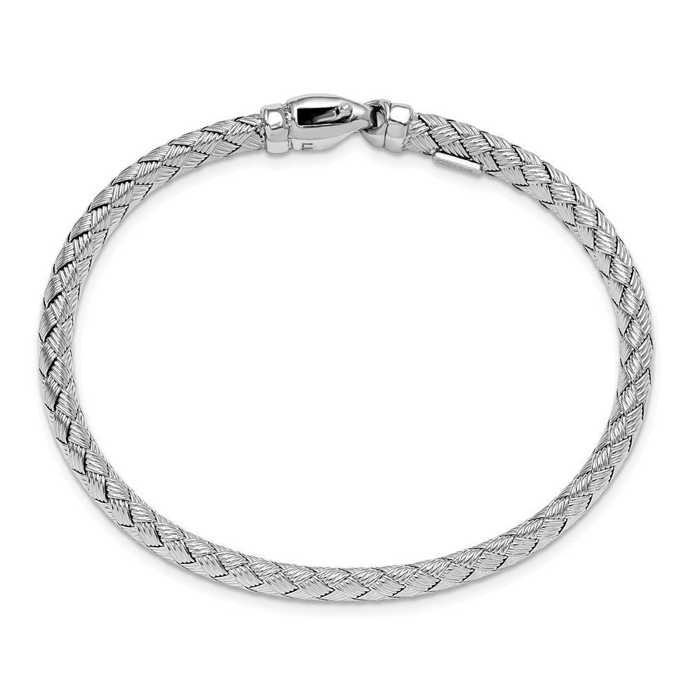 Alternate view of the Sterling Silver 6mm Basketweave Bracelet, 7.5 Inch by The Black Bow Jewelry Co.