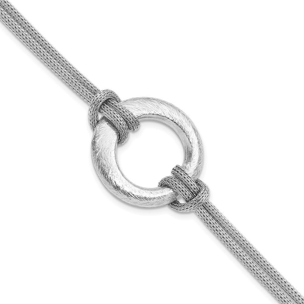 Sterling Silver Knotted Asymmetrical Circle Bracelet, 7.5 Inch, Item B11571 by The Black Bow Jewelry Co.