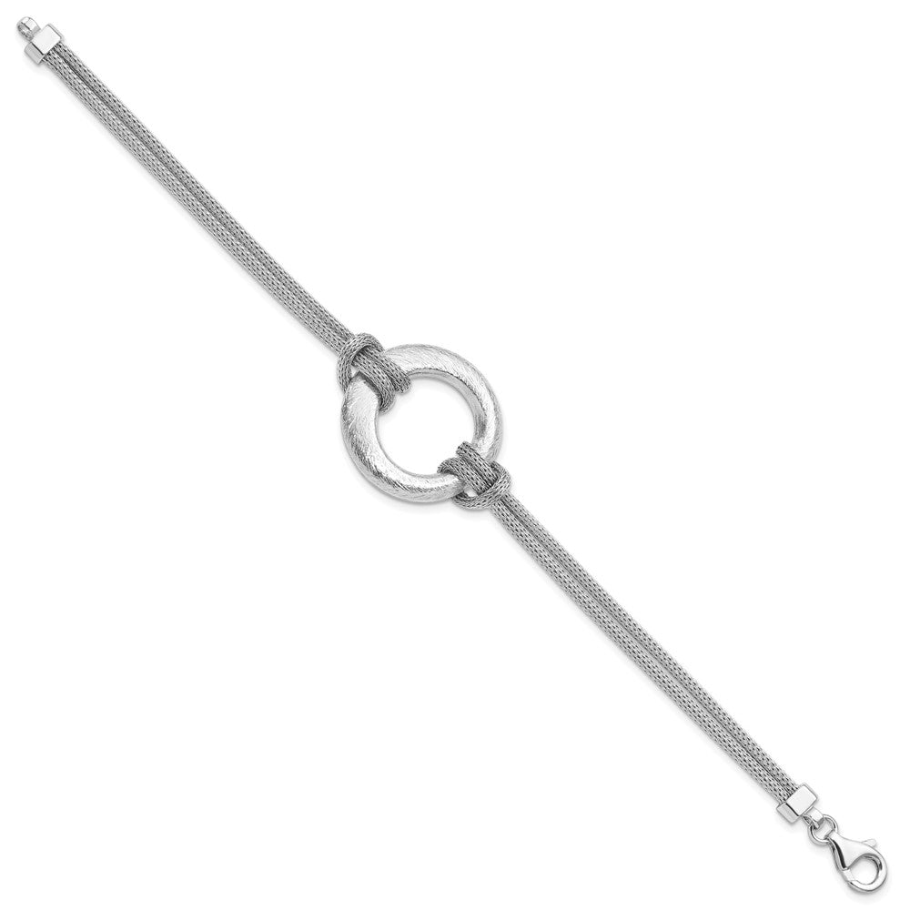 Alternate view of the Sterling Silver Knotted Asymmetrical Circle Bracelet, 7.5 Inch by The Black Bow Jewelry Co.