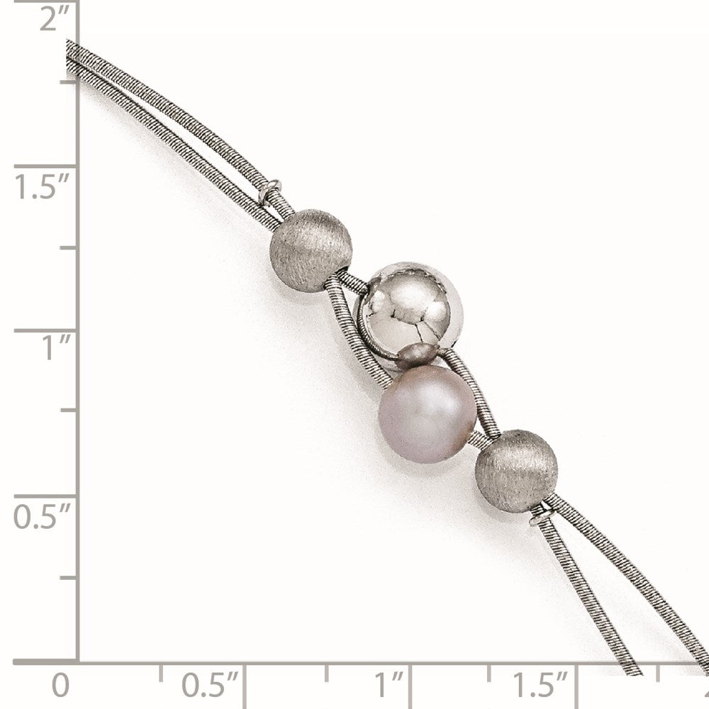 Alternate view of the Strand Sterling, Gray FW Cultured Pearl &amp; Beaded Double Bracelet by The Black Bow Jewelry Co.