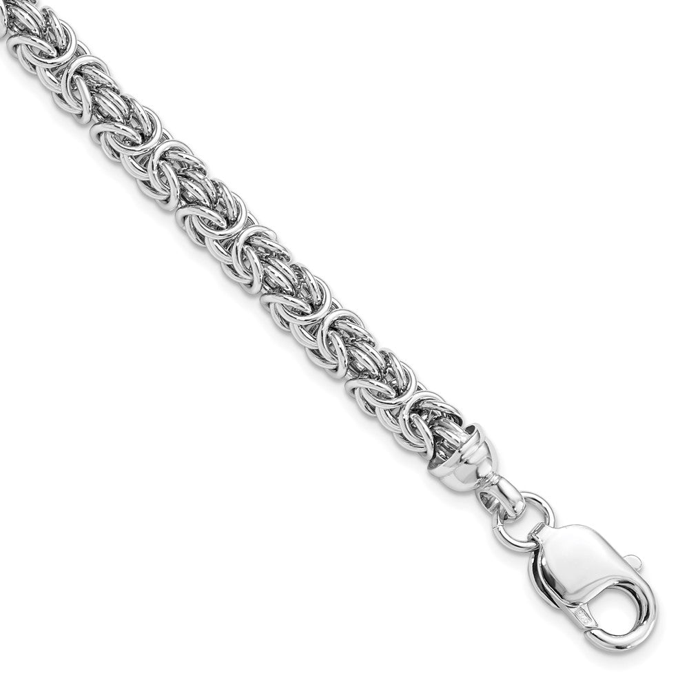 Sterling Silver 7mm Fancy Byzantine Link Chain Bracelet, 7.5 Inch, Item B11595 by The Black Bow Jewelry Co.