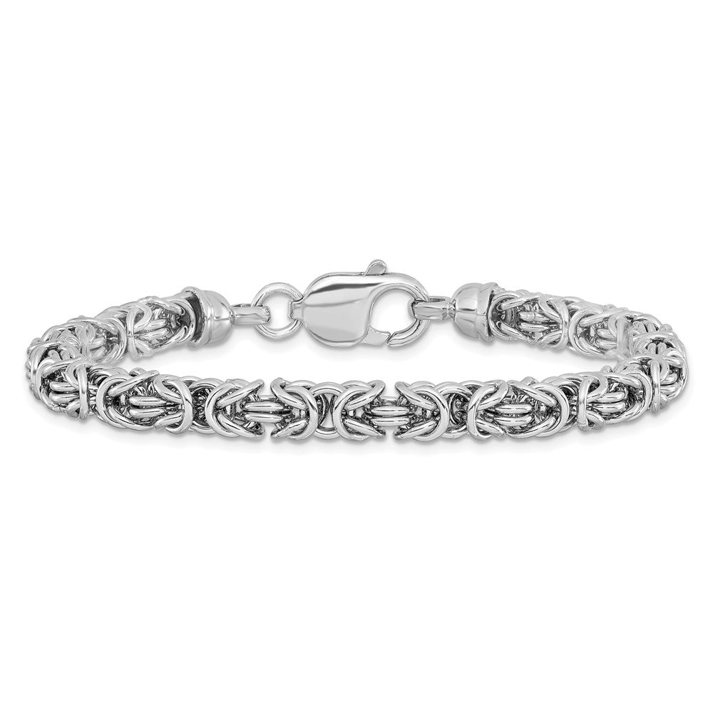 Alternate view of the Sterling Silver 7mm Fancy Byzantine Link Chain Bracelet, 7.5 Inch by The Black Bow Jewelry Co.
