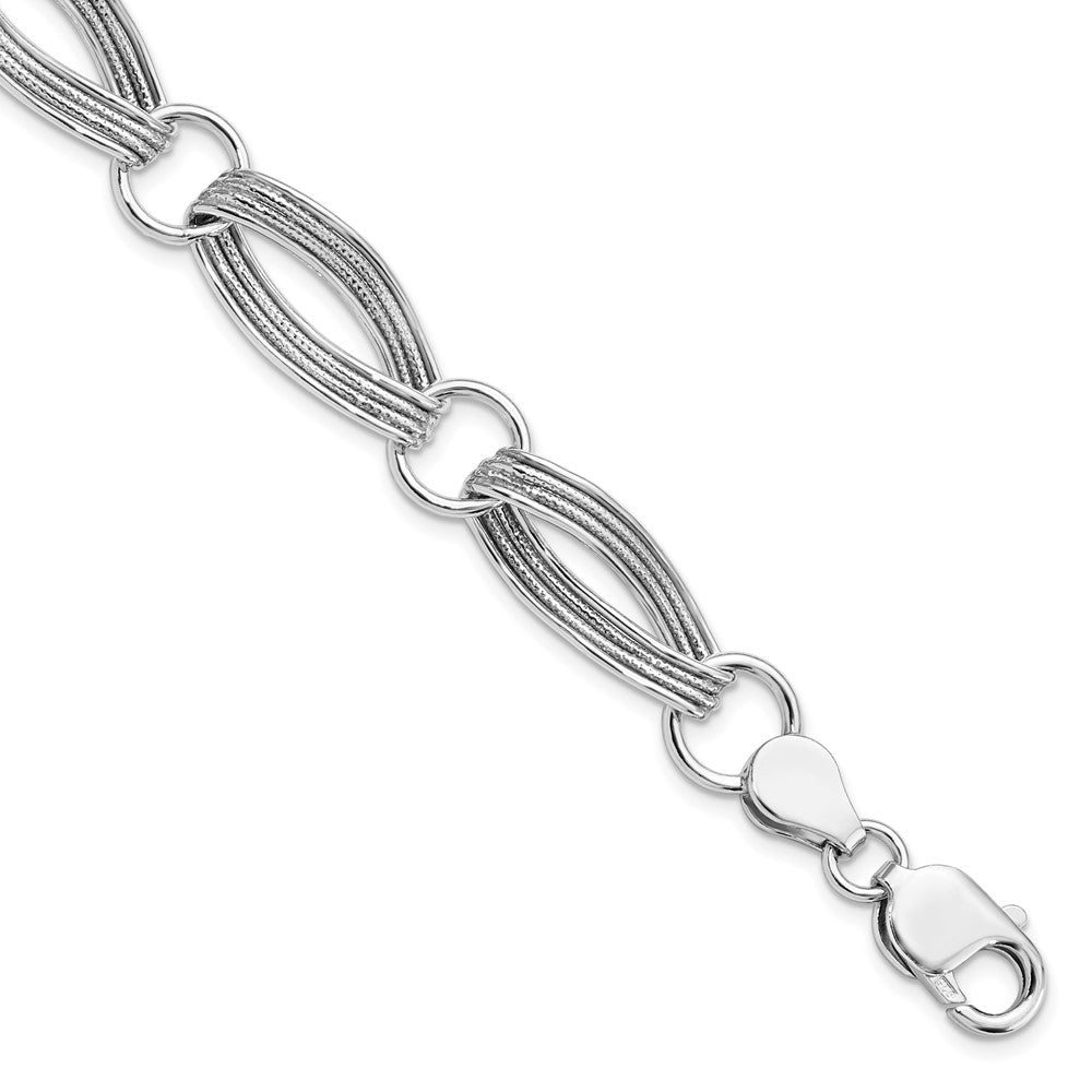 Sterling Silver 11mm Twisted Oval &amp; Circle Link Chain Bracelet, 8.5 In, Item B11604 by The Black Bow Jewelry Co.