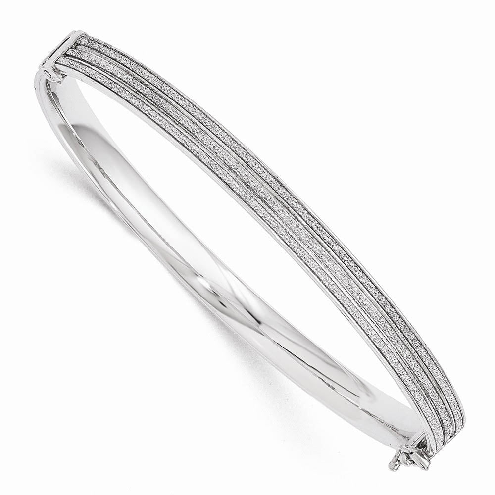 6mm Sterling Silver Glitter Infused Hinged Bangle Bracelet, Item B11629 by The Black Bow Jewelry Co.