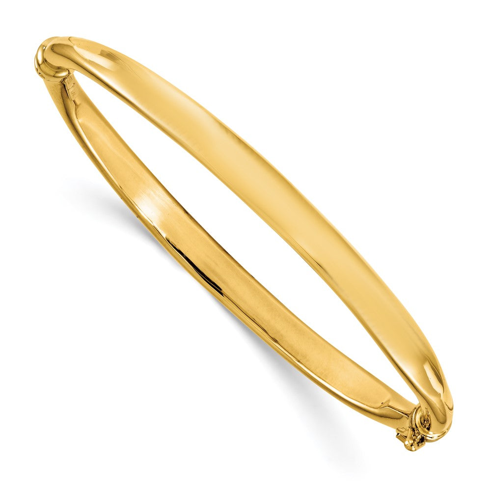 5.6mm 14k Yellow Gold Polished Hinged Bangle Bracelet, Item B11671 by The Black Bow Jewelry Co.