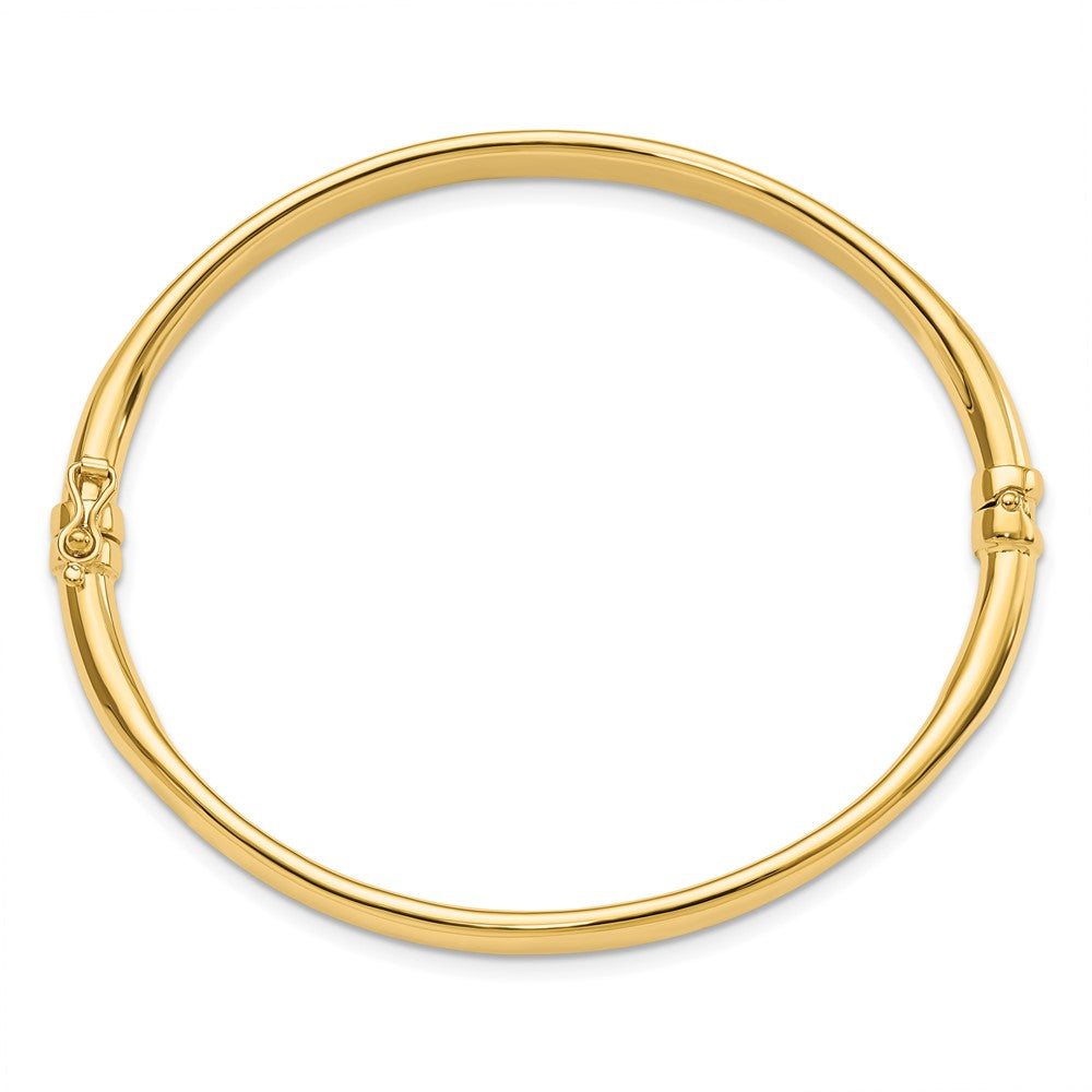 Alternate view of the 5.6mm 14k Yellow Gold Polished Hinged Bangle Bracelet by The Black Bow Jewelry Co.