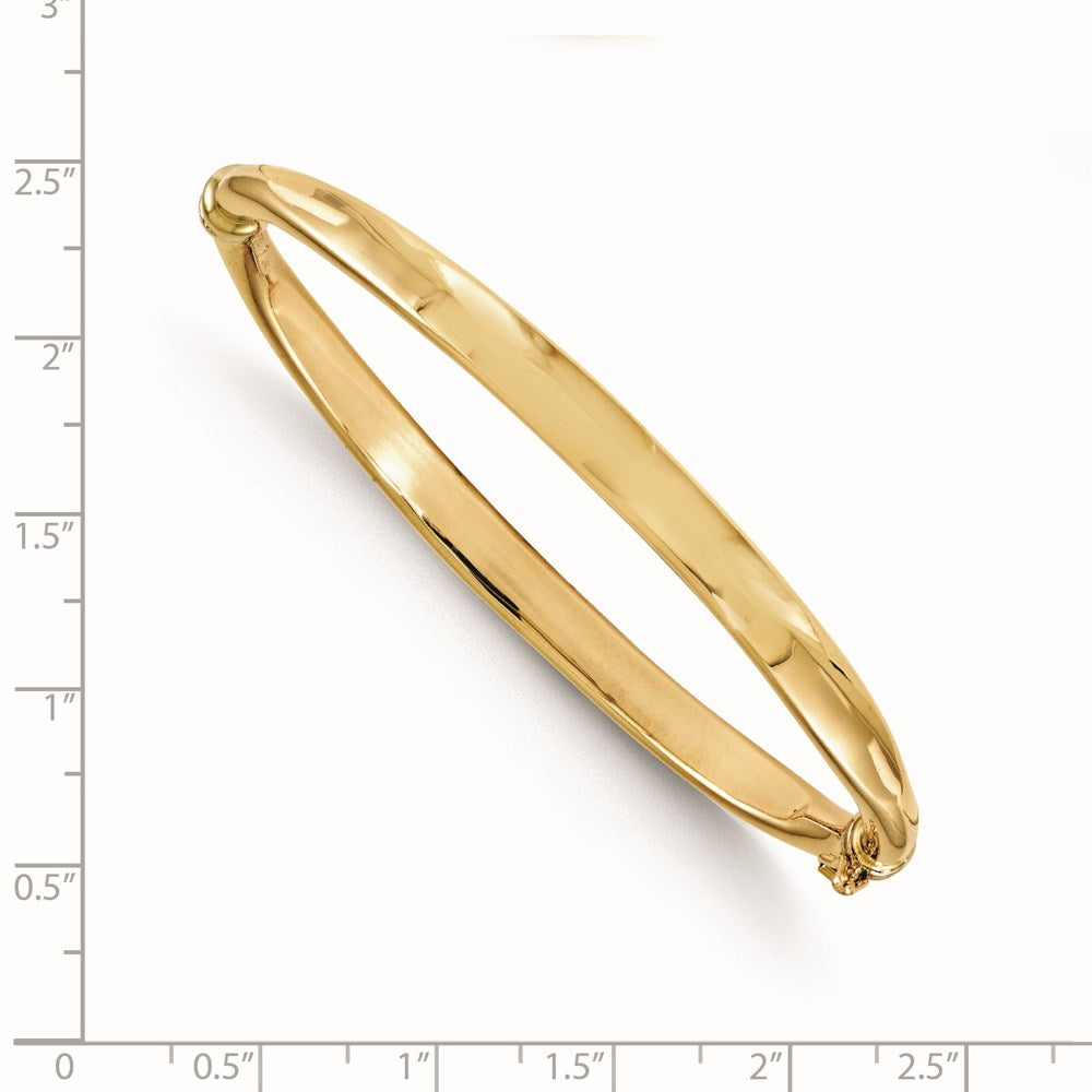 Alternate view of the 5.6mm 14k Yellow Gold Polished Hinged Bangle Bracelet by The Black Bow Jewelry Co.