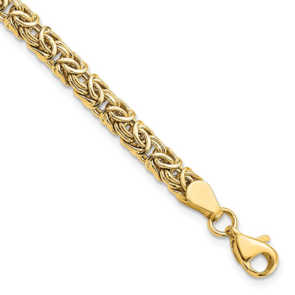 5mm Byzantine Chain Bracelet in 14k Yellow Gold, 7 Inch, Item B11695 by The Black Bow Jewelry Co.