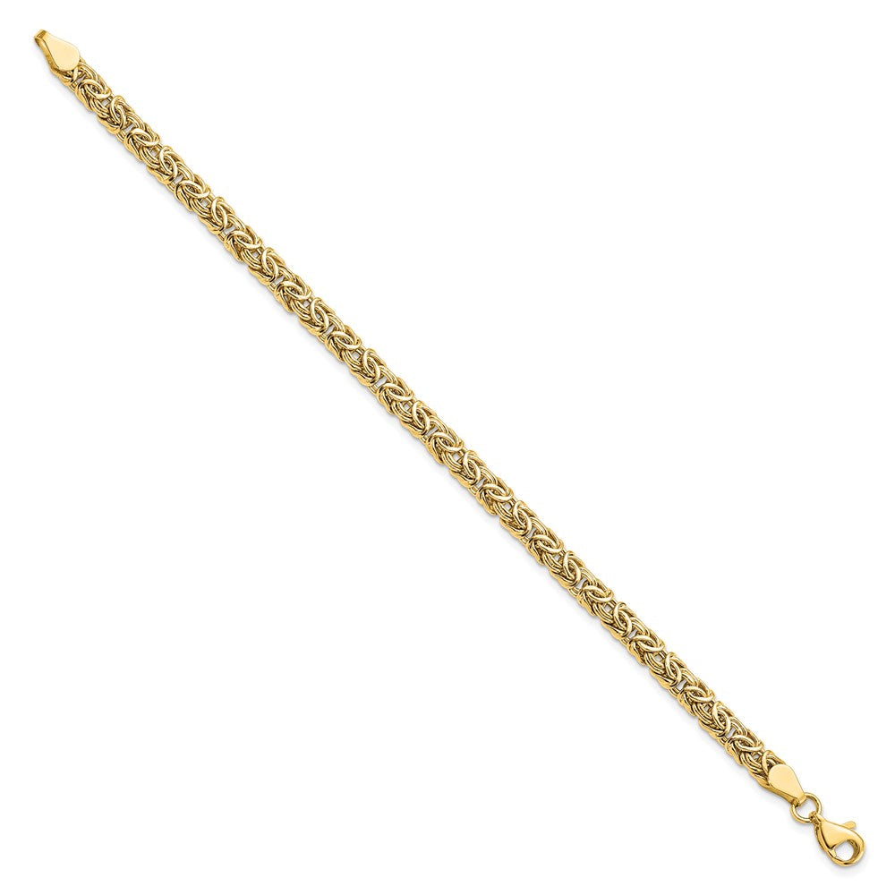 Alternate view of the 5mm Byzantine Chain Bracelet in 14k Yellow Gold, 7 Inch by The Black Bow Jewelry Co.