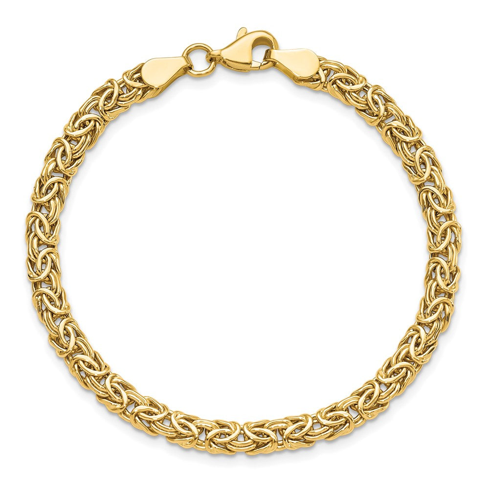 Alternate view of the 5mm Byzantine Chain Bracelet in 14k Yellow Gold, 7 Inch by The Black Bow Jewelry Co.