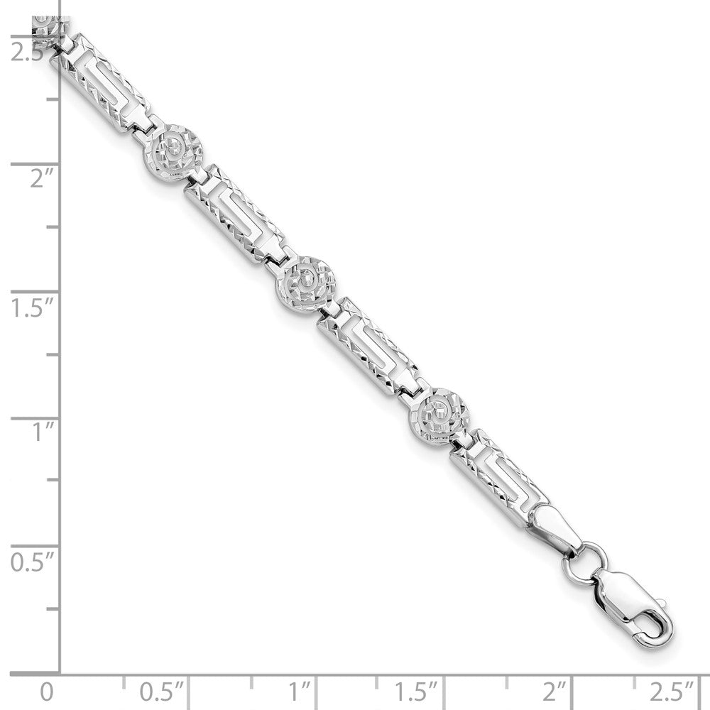 Alternate view of the 6mm Diamond Cut Spiral Link Bracelet in 14k White Gold, 7 Inch by The Black Bow Jewelry Co.