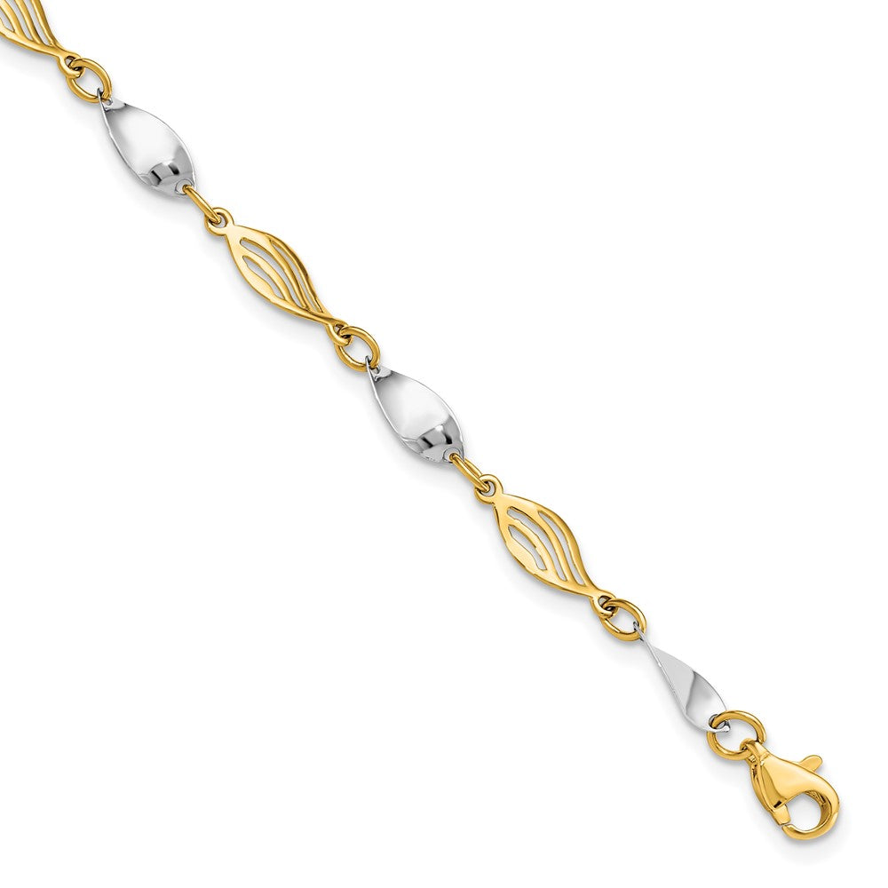 14k Two Tone Gold 5mm Twisted Link Bracelet, 7 Inch, Item B11713 by The Black Bow Jewelry Co.