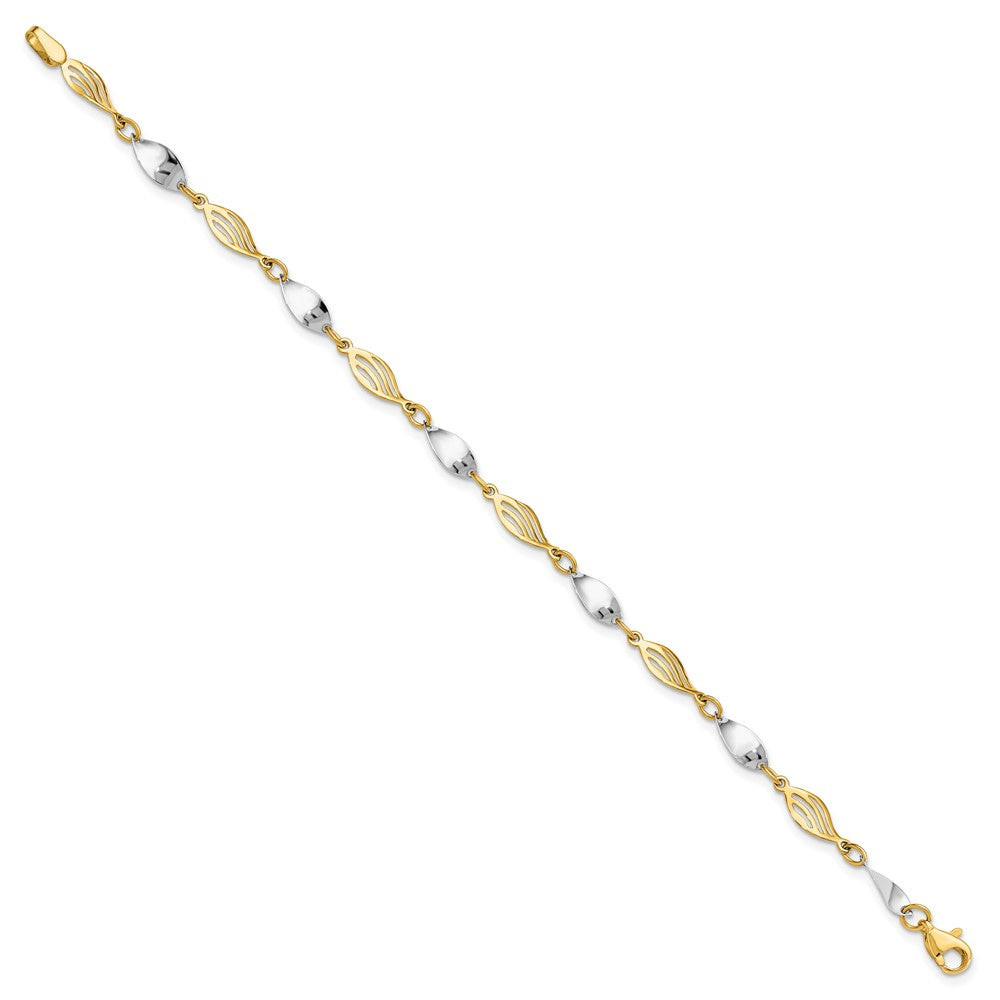 Alternate view of the 14k Two Tone Gold 5mm Twisted Link Bracelet, 7 Inch by The Black Bow Jewelry Co.