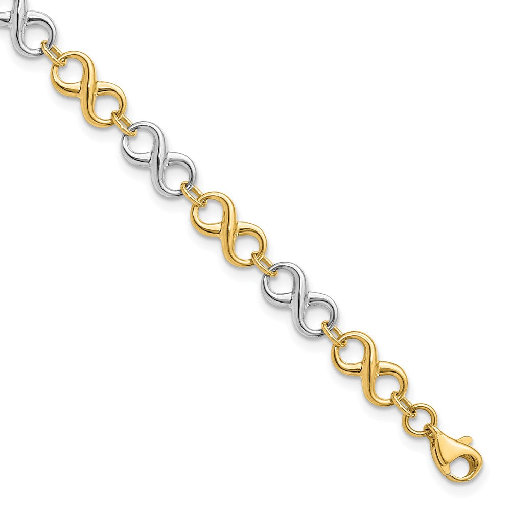 14k Two Tone Gold, 5mm Figure-8 Chain Link Bracelet, 7.25 Inch, Item B11775 by The Black Bow Jewelry Co.