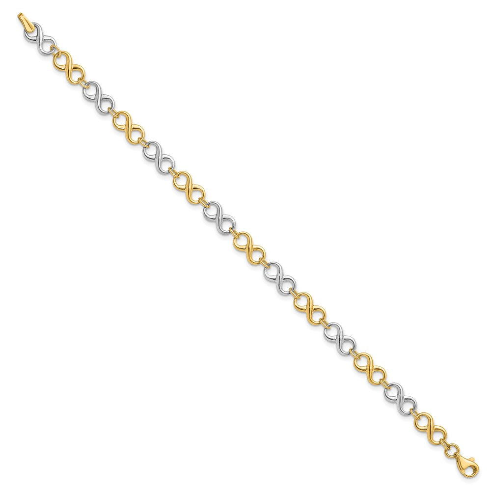 Alternate view of the 14k Two Tone Gold, 5mm Figure-8 Chain Link Bracelet, 7.25 Inch by The Black Bow Jewelry Co.